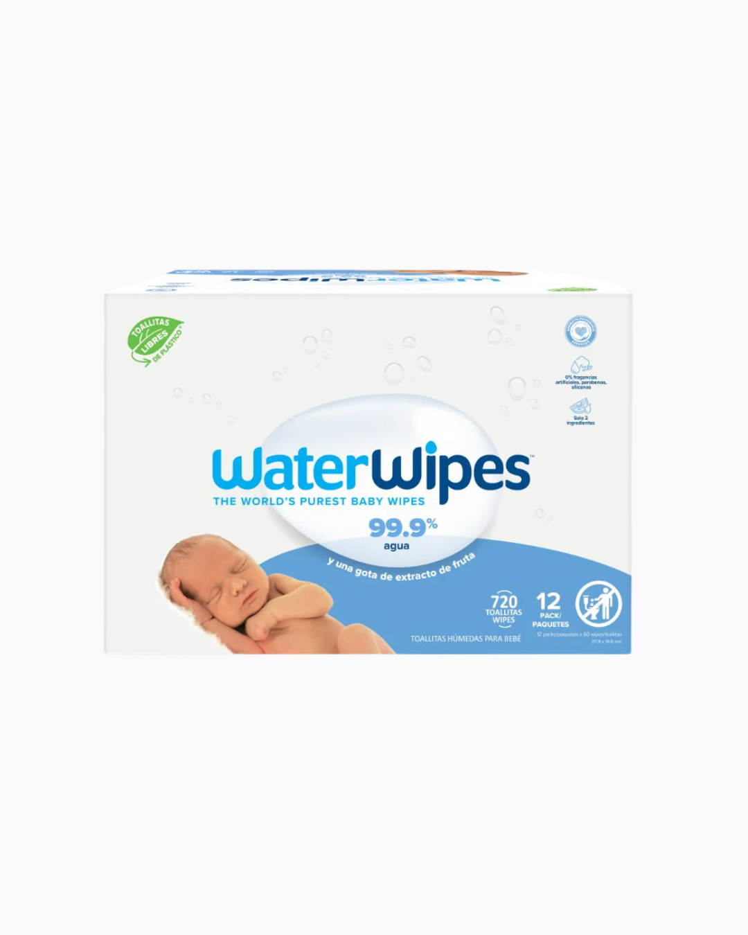 Pack Twistshake Gris Plato Dividido, Servicio Acero + WaterWipes x720