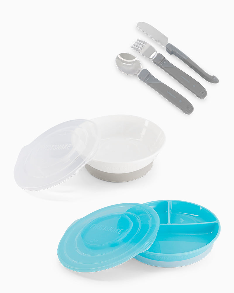 Pack Plato Dividido Bowl Servicio Acero