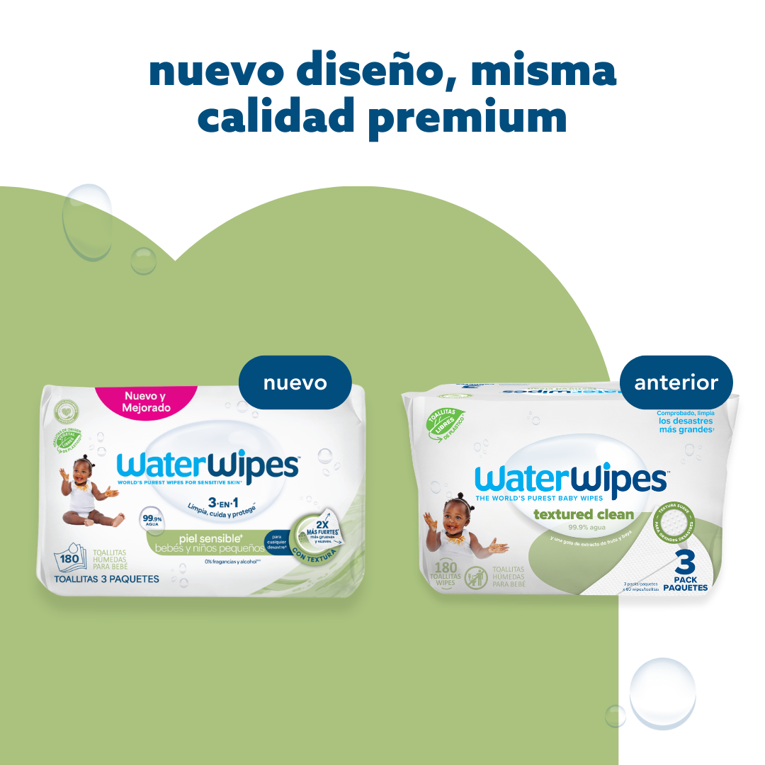 Toallitas húmedas WaterWipes Textured Clean 3x60 uns