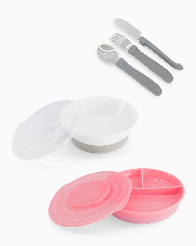 Pack Plato Dividido Bowl Servicio Acero