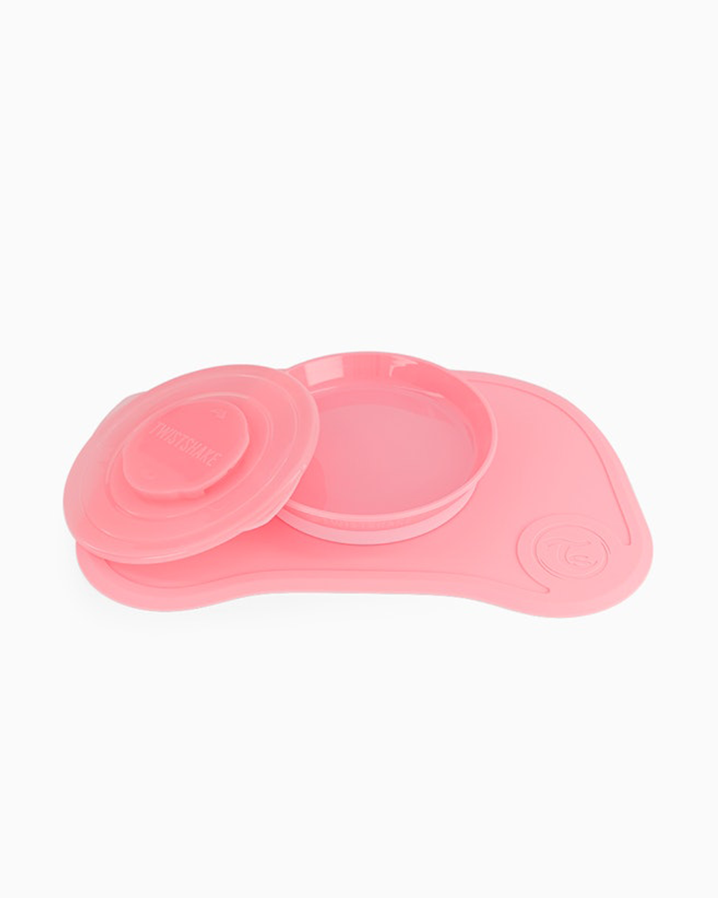 Plato Dividido Twistshake 6+m rosado pastel - Twistshake
